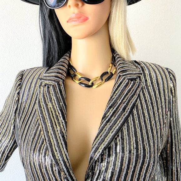 Sequin Blazer | Metallic Blazer | Party Jacket | Glam Jacket | Cocktail Jacket S - Picture 4 of 10